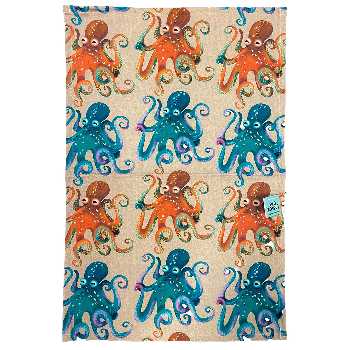 Octopus Tan Tea Towel