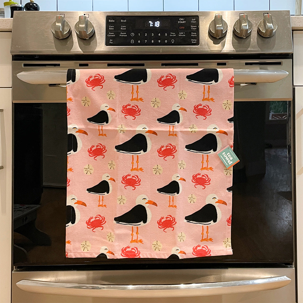 Gull and Crab Tea Towel