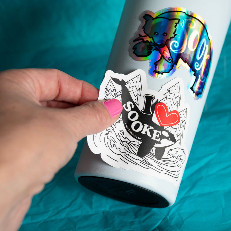 You Octopi My Heart illustrated waterproof sticker by Vancouver Island artist.