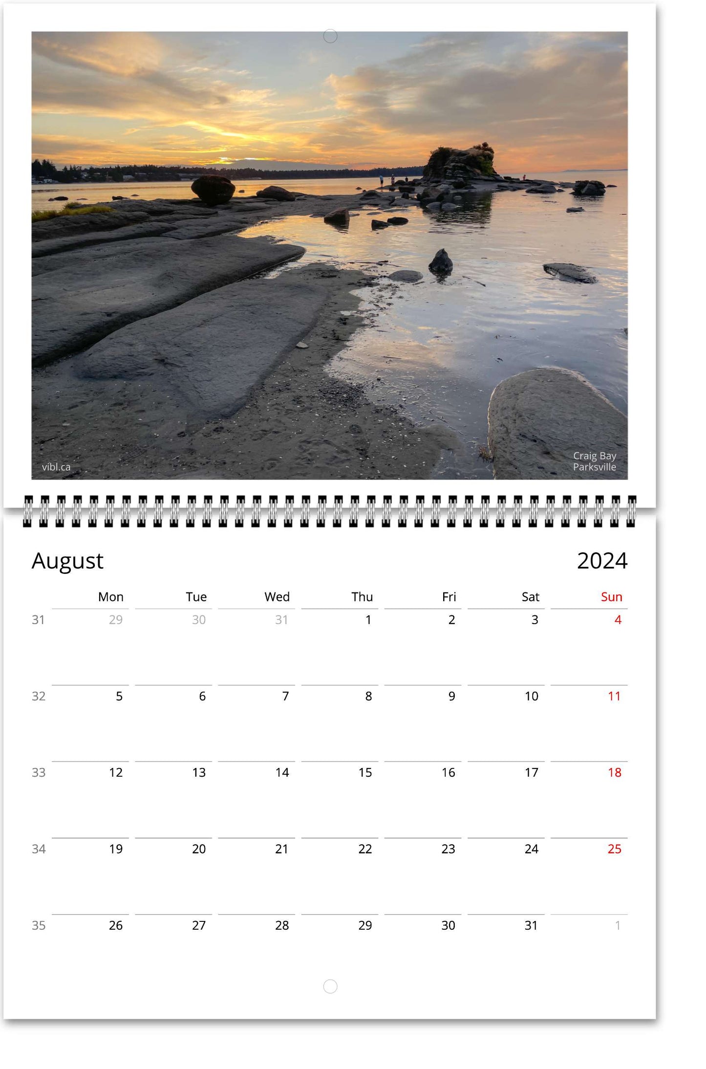 2024 Vancouver Island Wall calendar