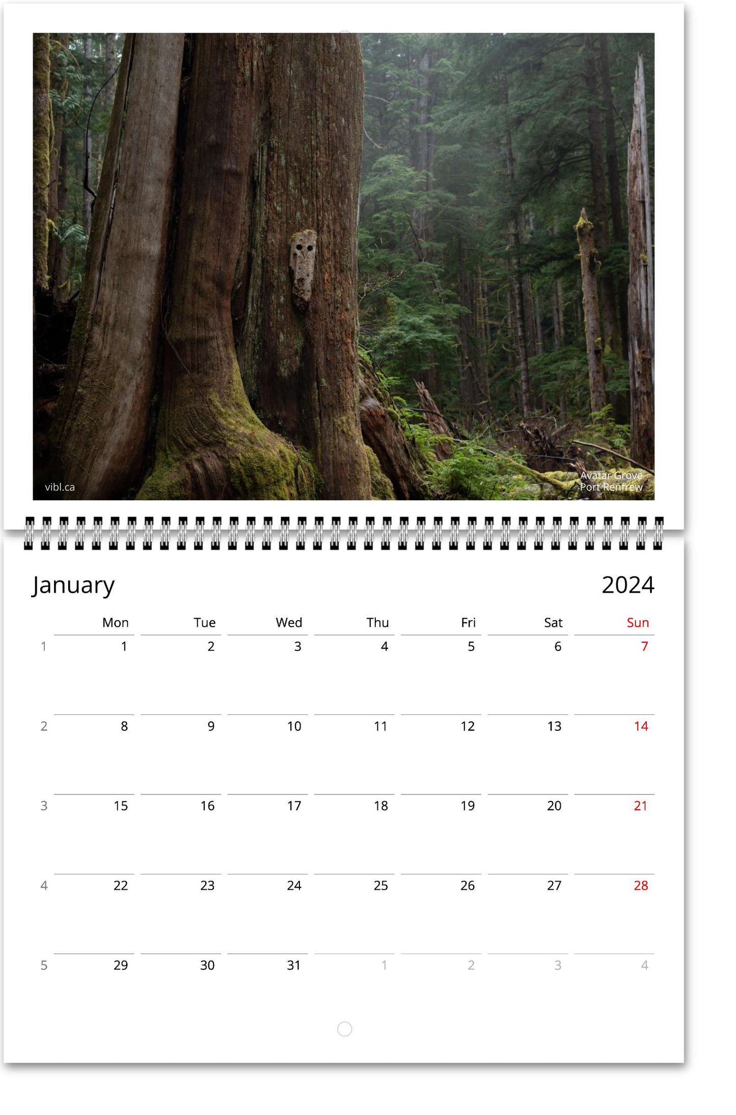 2024 Vancouver Island Wall calendar