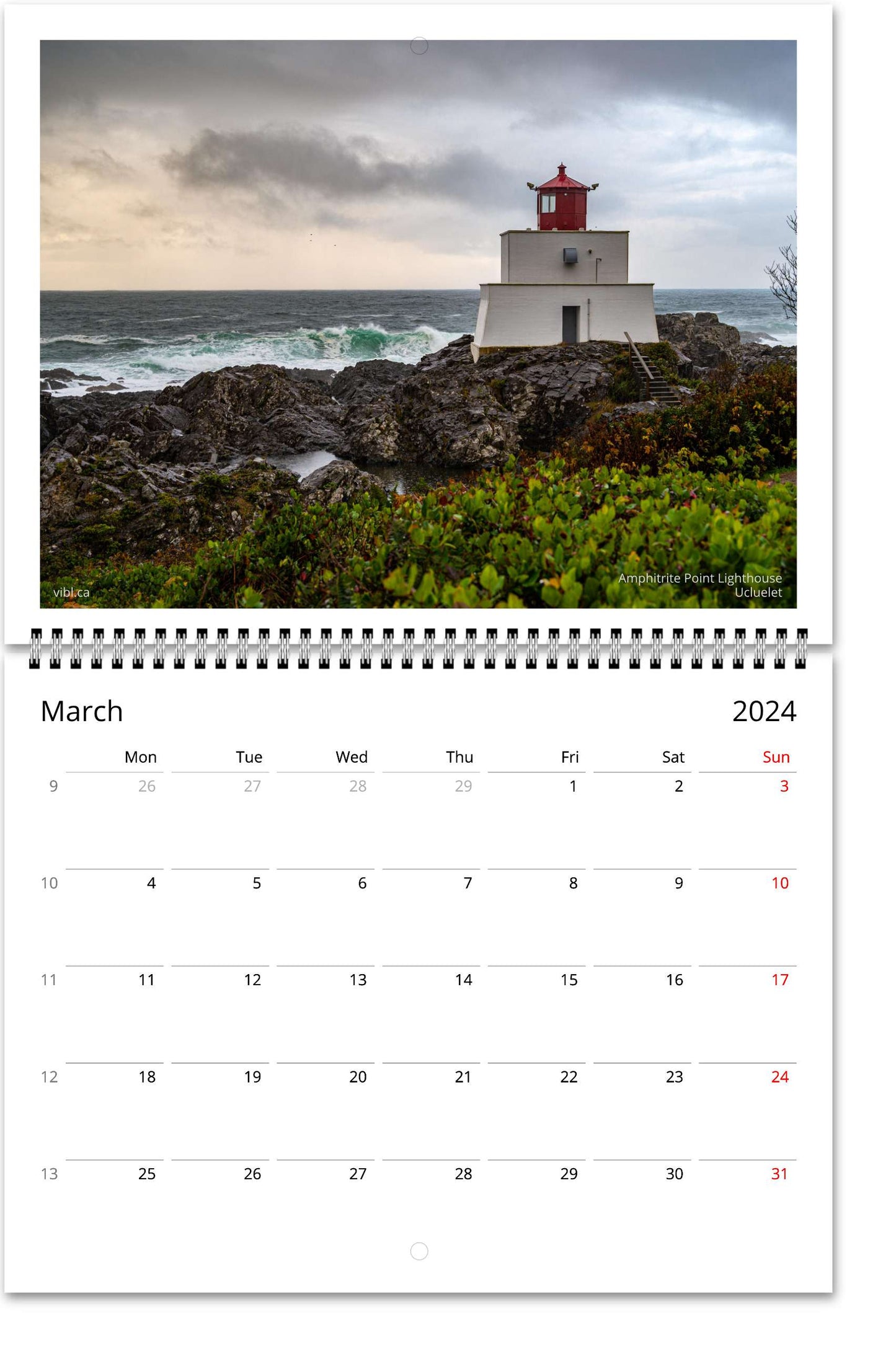 2024 Vancouver Island Wall calendar