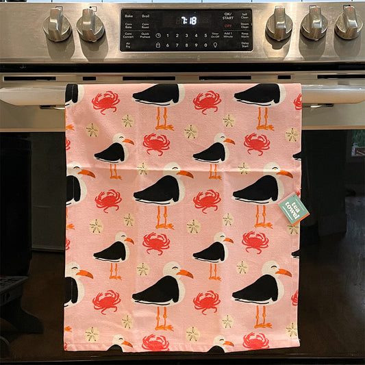 Gull and Crab Tea Towel