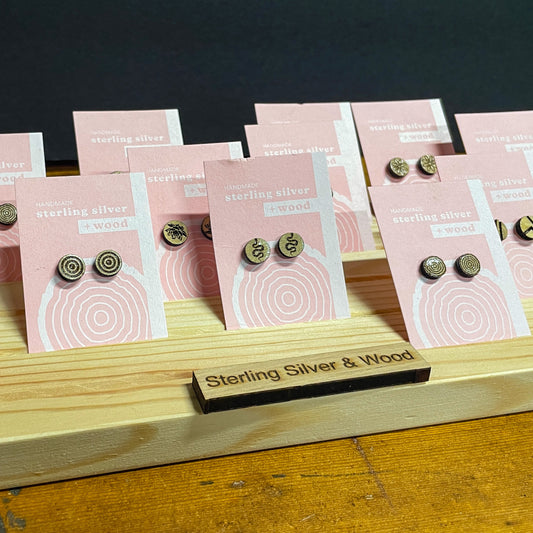 Earrings - Wood & Sterling Silver