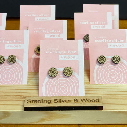 Earrings - Wood & Sterling Silver