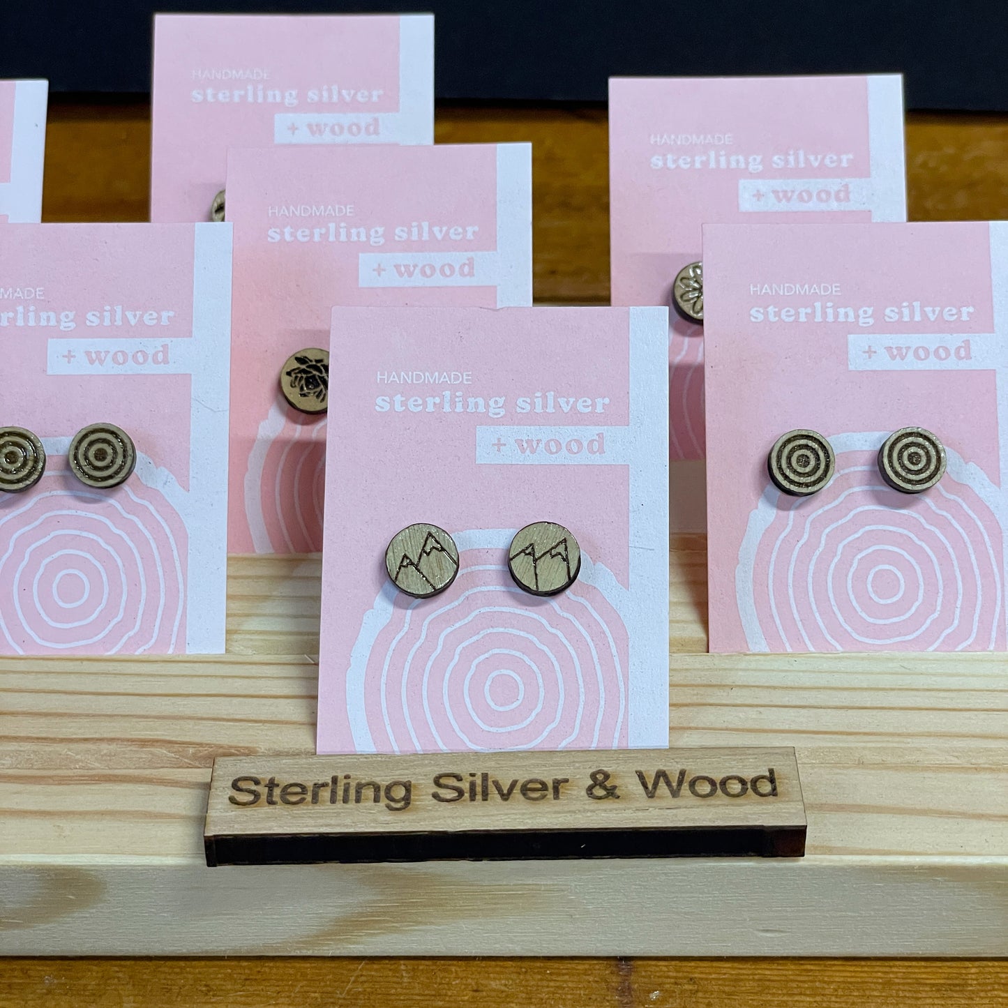 Earrings - Wood & Sterling Silver