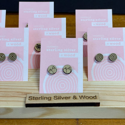 Earrings - Wood & Sterling Silver