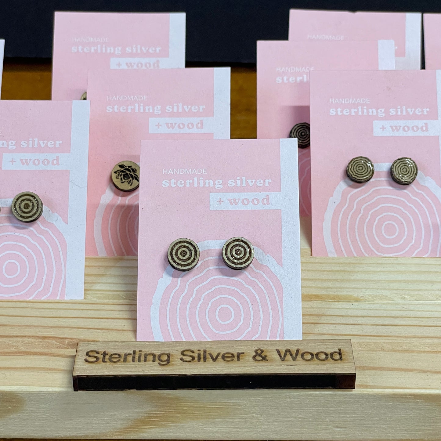 Earrings - Wood & Sterling Silver
