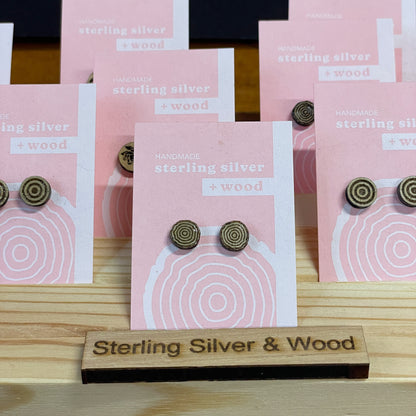 Earrings - Wood & Sterling Silver