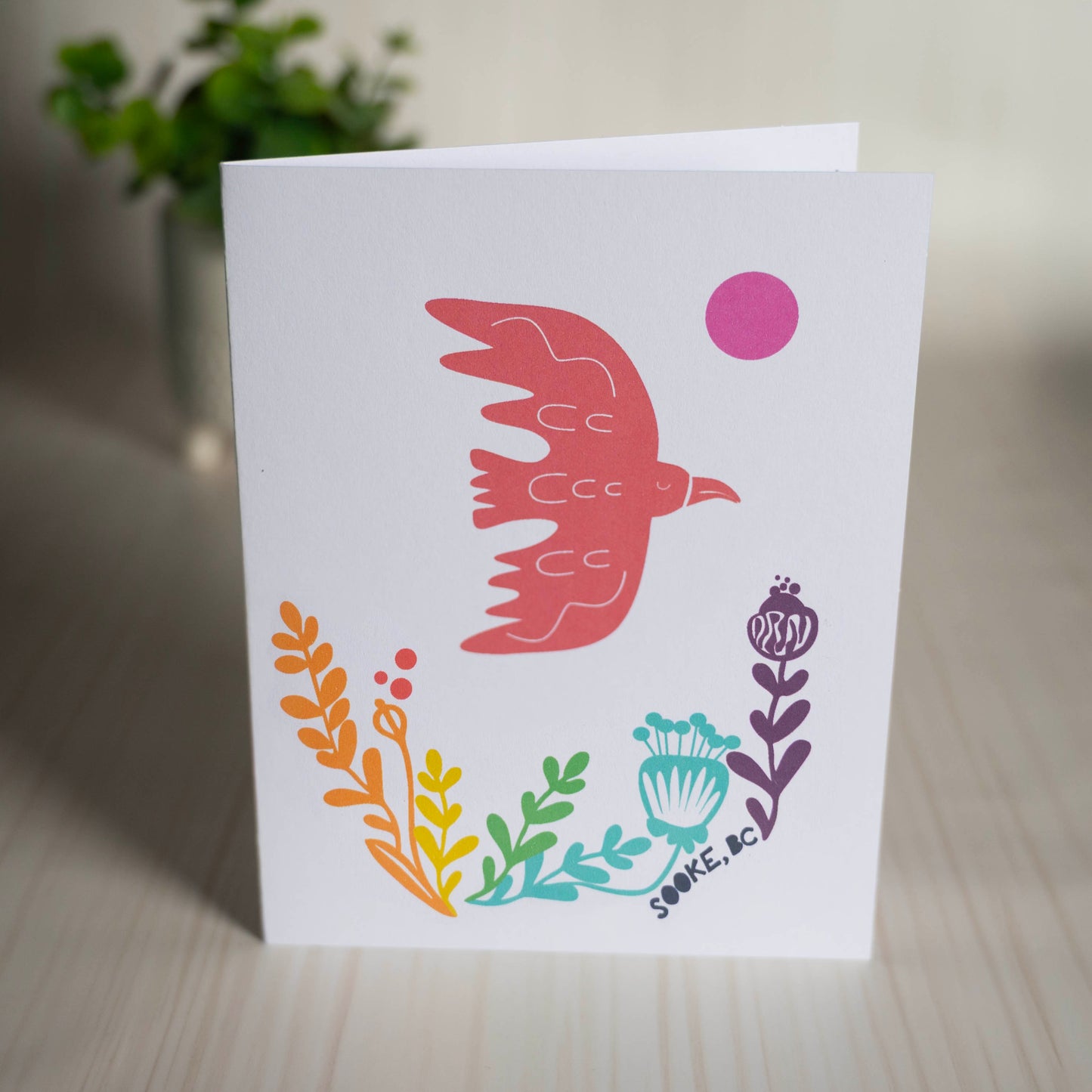 Sooke BC Bird & Wildflower Greeting Card
