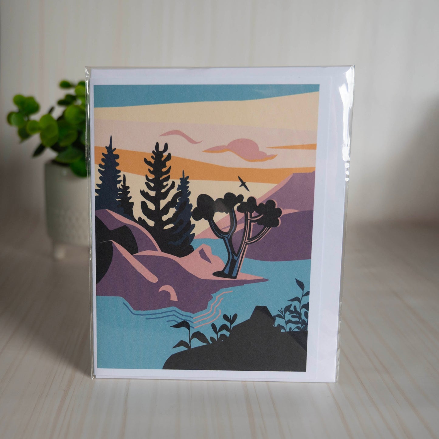 Abstract shoreline potholes — 4×6 card