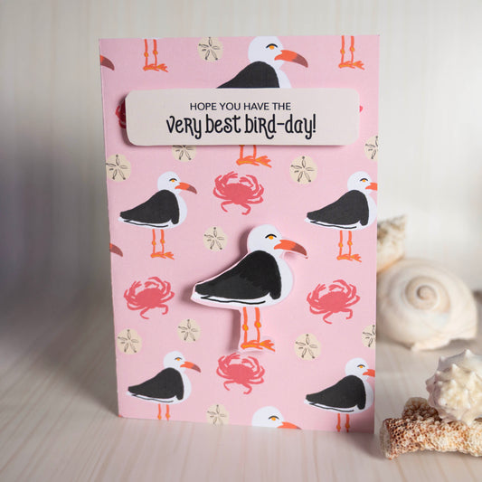 Seagull and Crab - Bird-Day Card