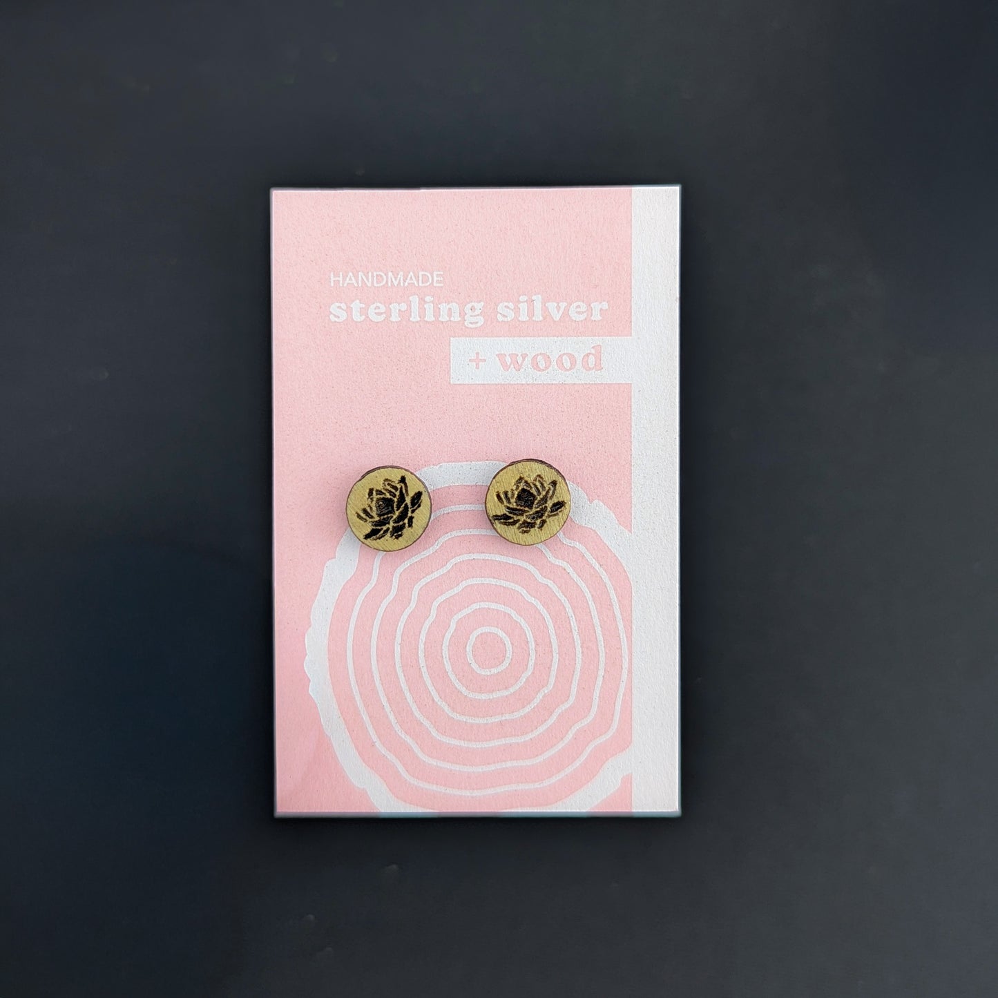 Earrings - Wood & Sterling Silver