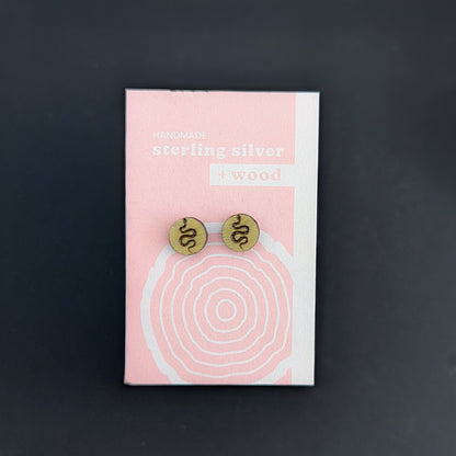 Earrings - Wood & Sterling Silver