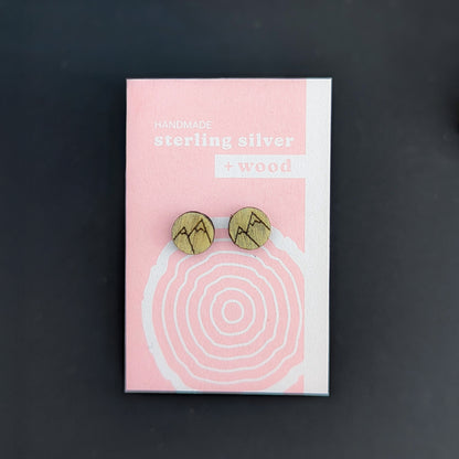 Earrings - Wood & Sterling Silver
