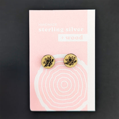 Earrings - Wood & Sterling Silver