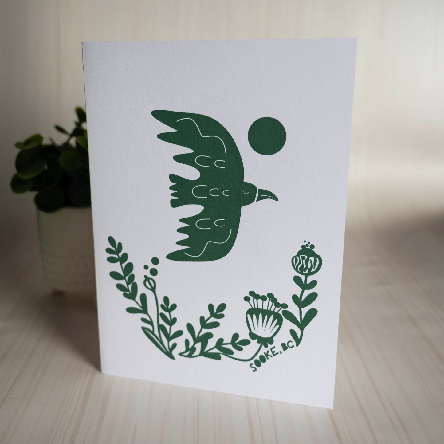 Sooke BC Bird & Wildflower Greeting Card