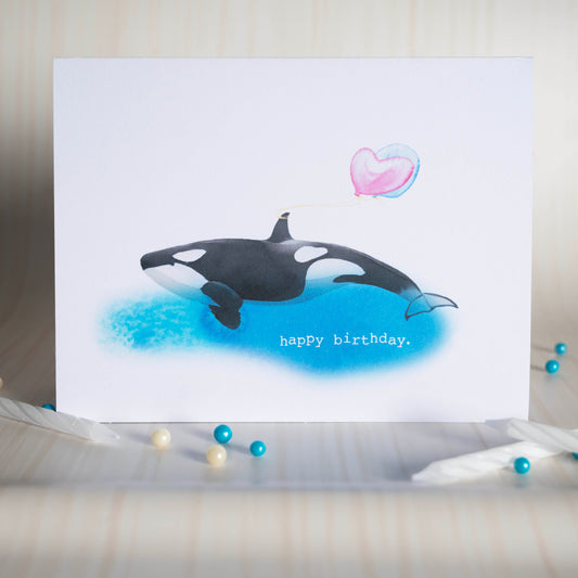 Orca Happy Birthday Card