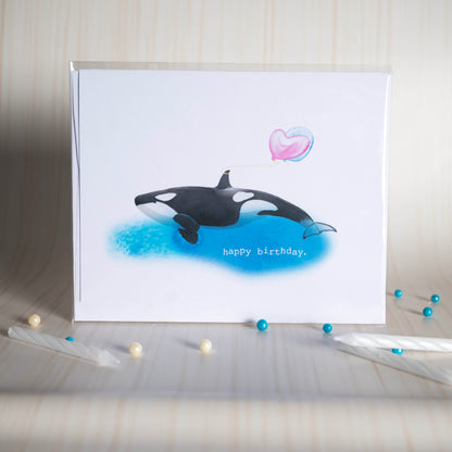 Orca Happy Birthday Card