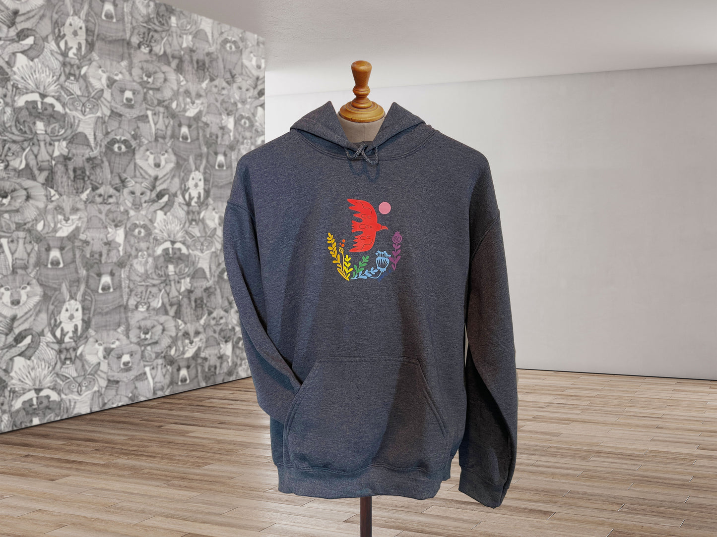 Bird Hoodie, Unisex sizing