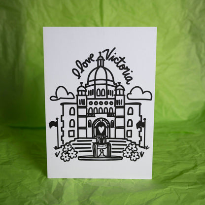 I Love Victoria Parliament postcard — 5×7