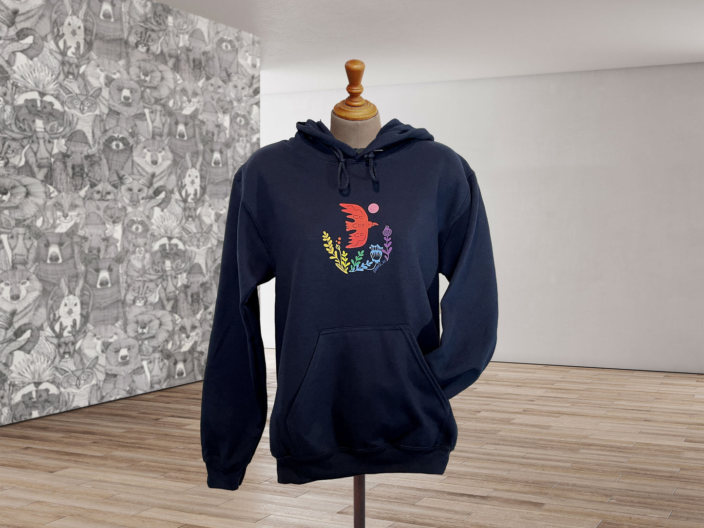 Bird Hoodie, Unisex sizing