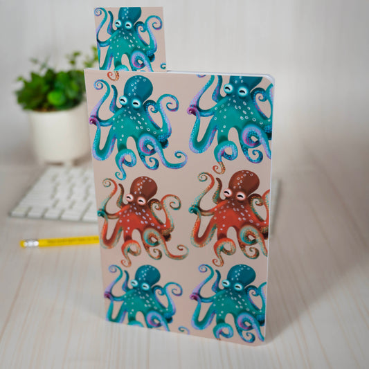 Octopus Pattern - Tan Notebook Front Cover