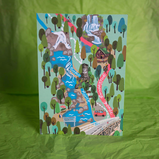 Sooke Potholes map — 5×7 postcard