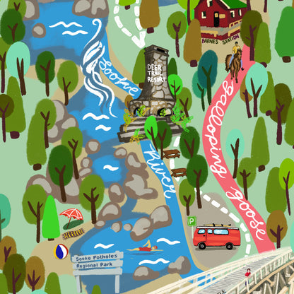 Sooke Potholes Map Print