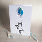 Raccoon Holding Balloons - Card
