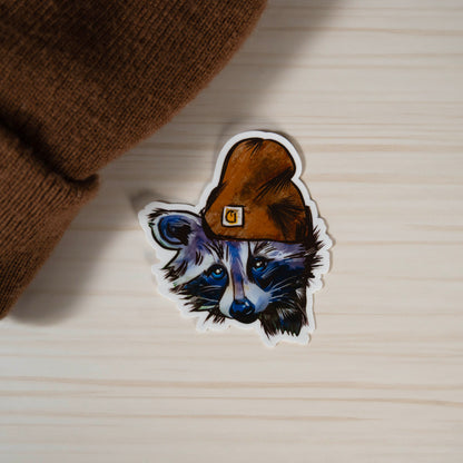 Raccoon in a Toque Sticker