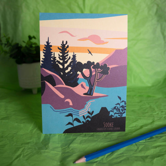 Abstract shoreline — 5×7 postcard