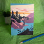 Abstract shoreline — 5×7 postcard