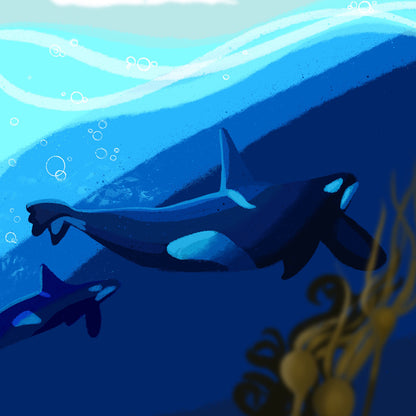 Underwater Orcas