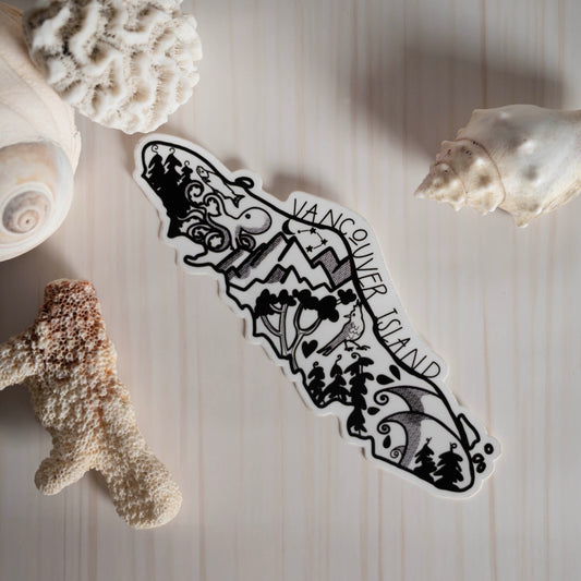 Vancouver Island Life Illustrated Sticker