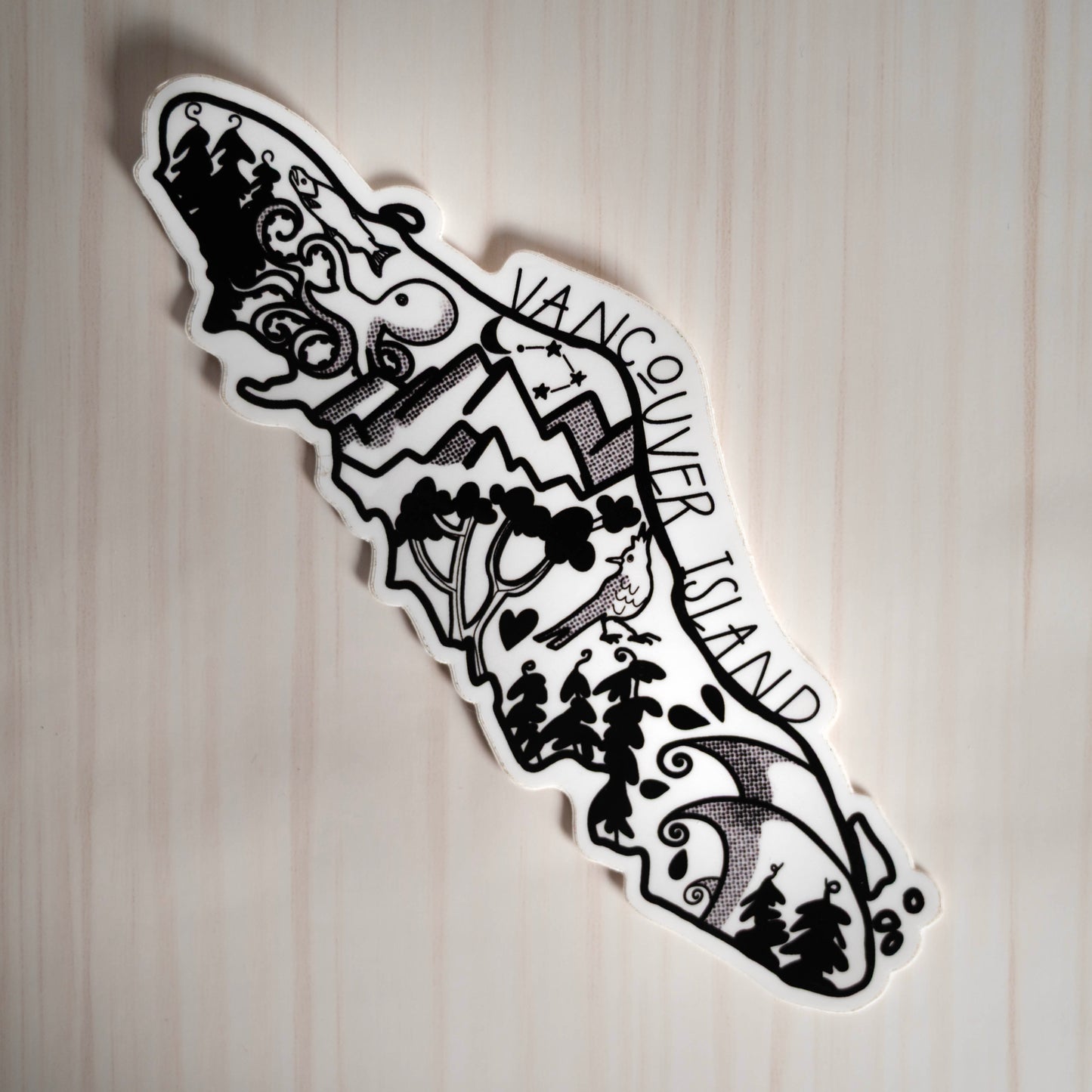 Vancouver Island Life Illustrated Sticker