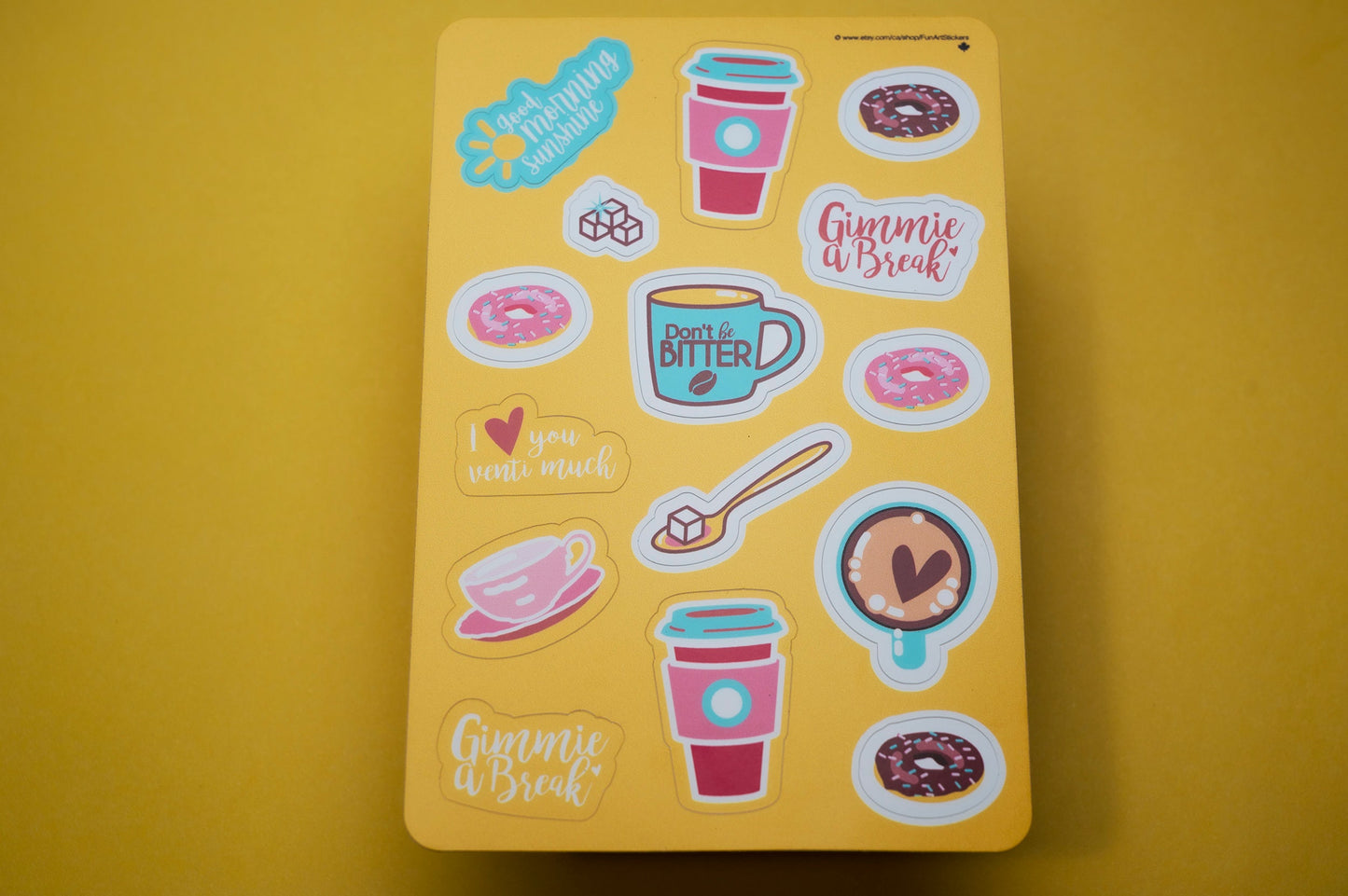 Cute Coffee Café - Sticker Sheet