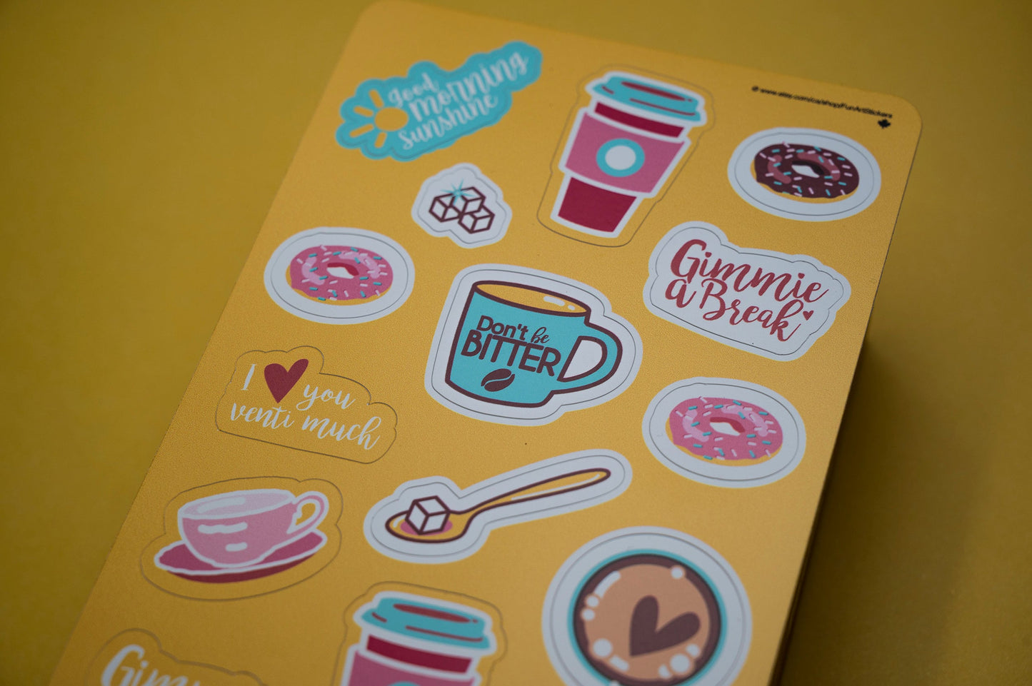 Cute Coffee Café - Sticker Sheet