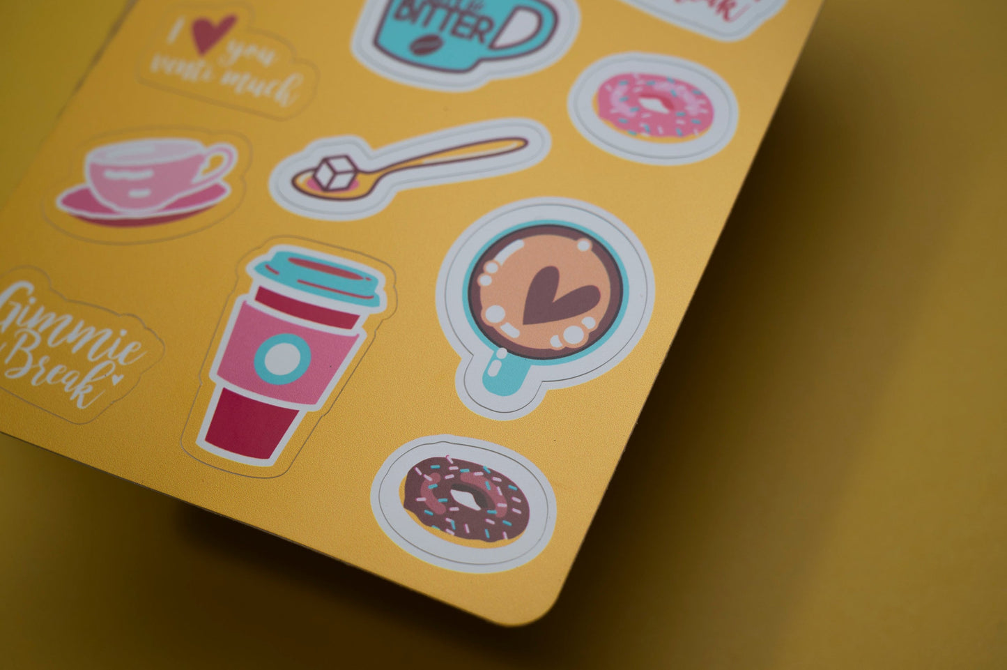 Cute Coffee Café - Sticker Sheet