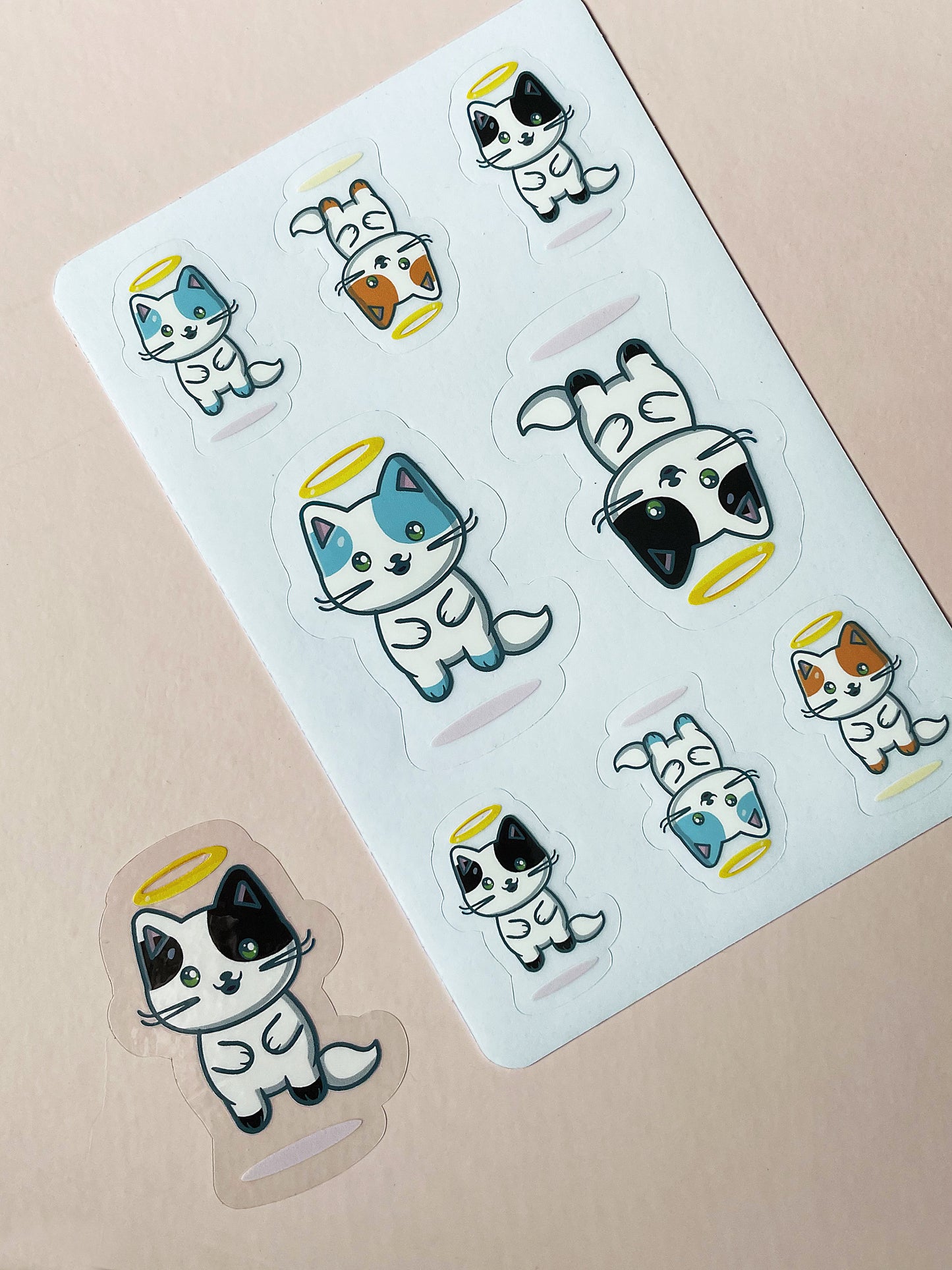 Angel Kitty Cats - Sticker Sheet