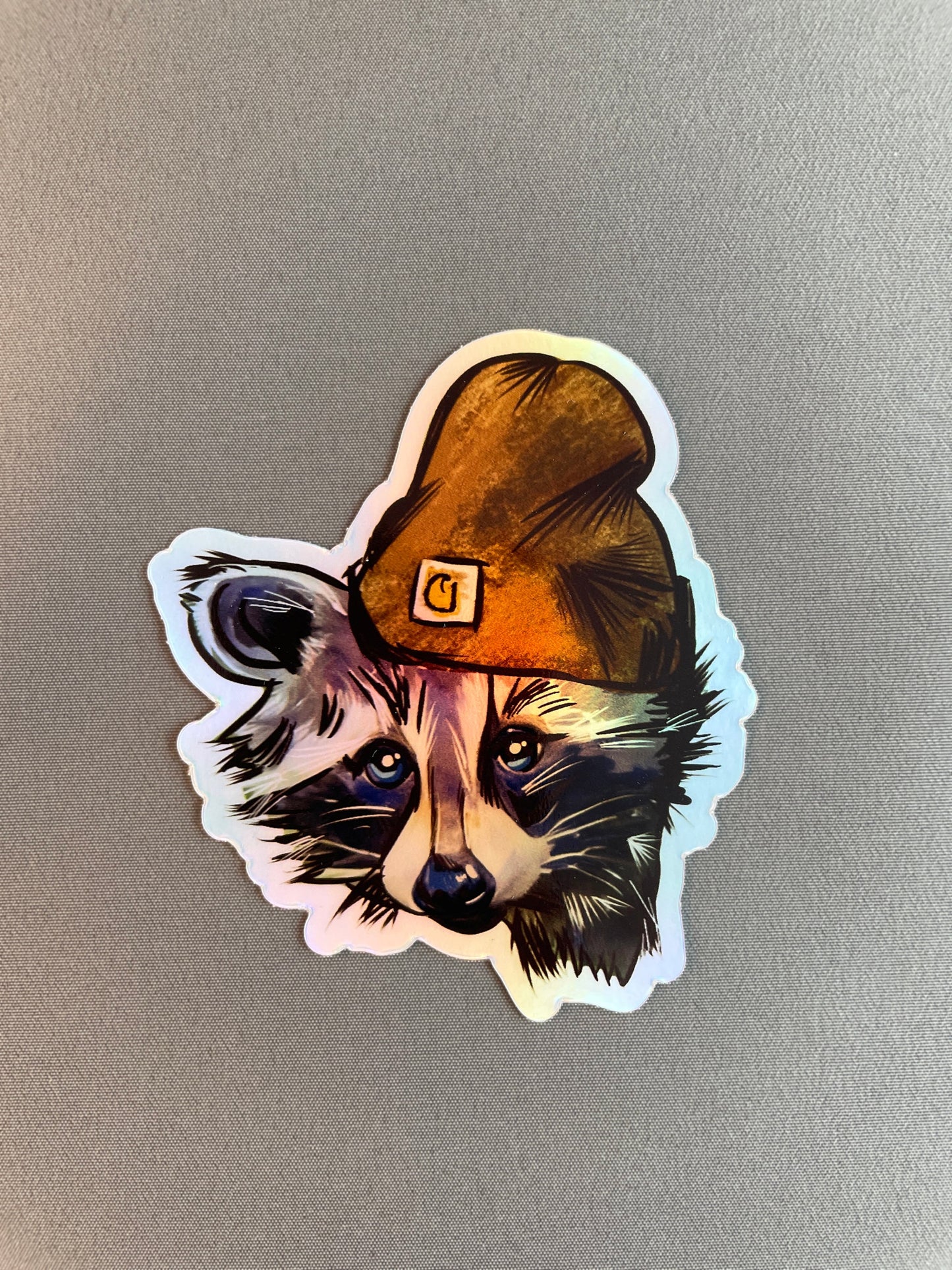 Raccoon Sticker - Holographic and fun for Water Bottles