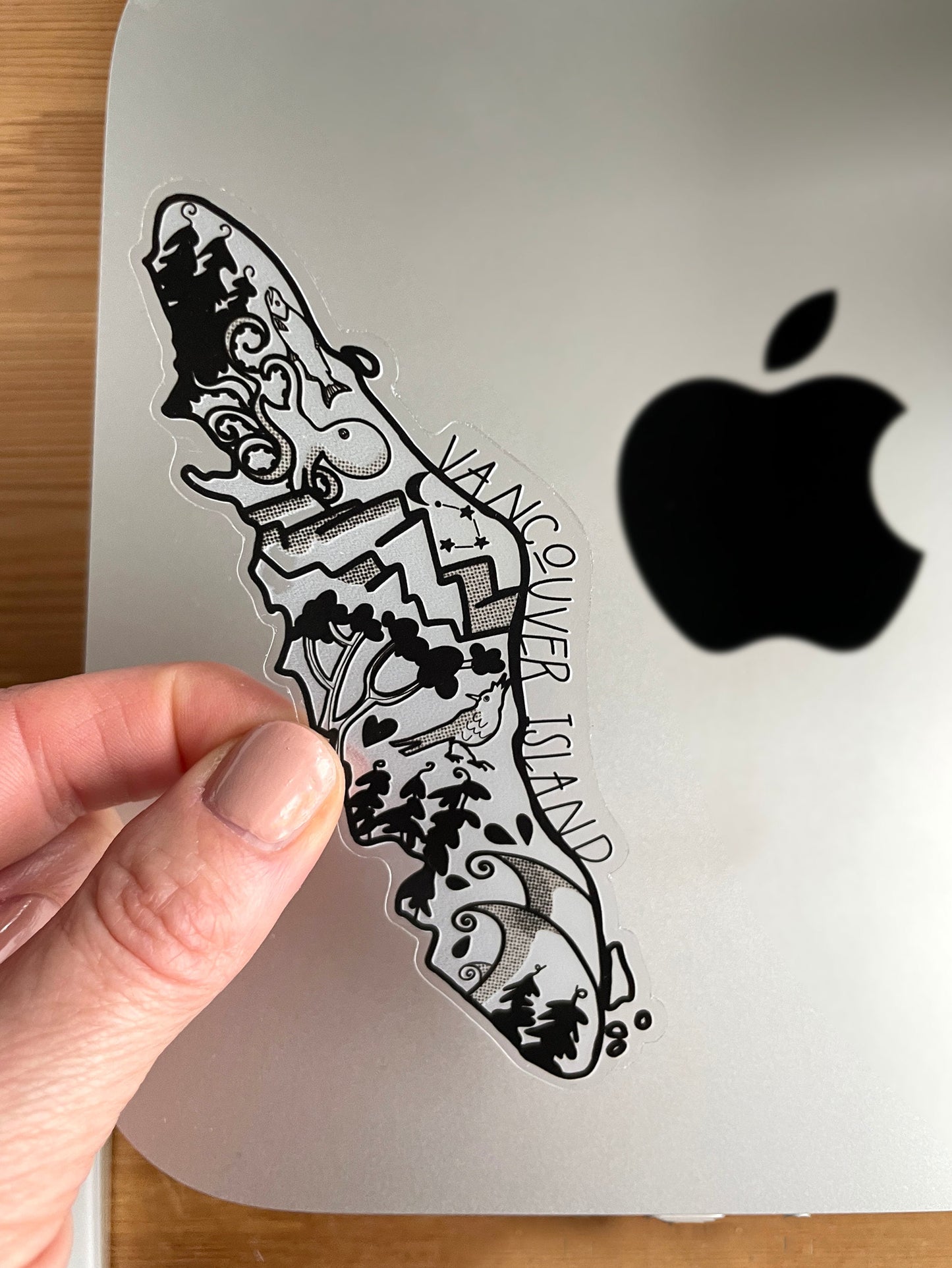 Vancouver Island Sticker, Clear Vinyl