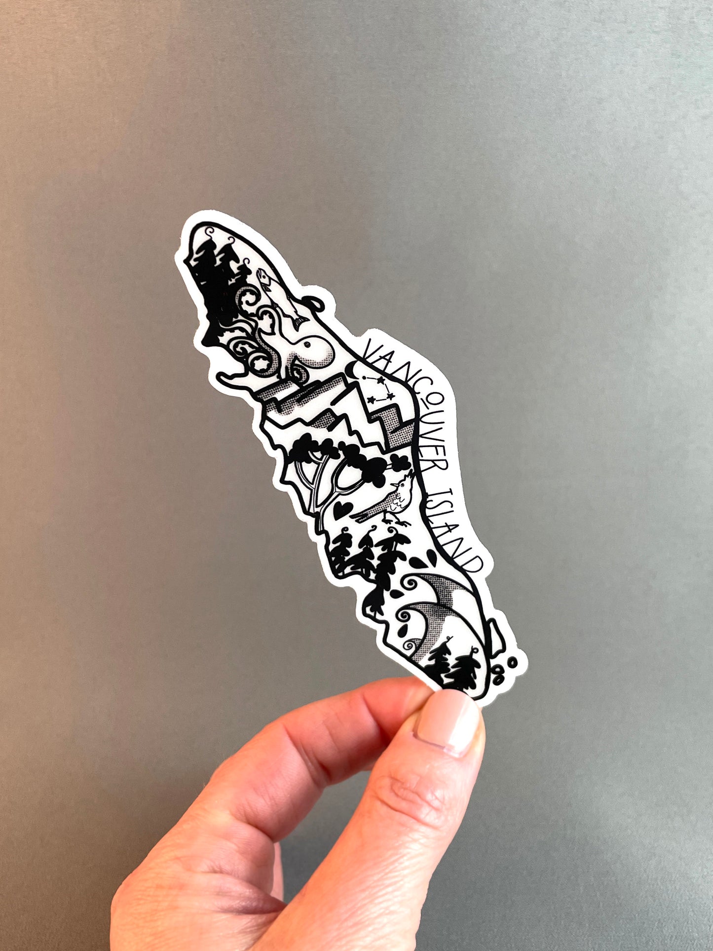 Vancouver Island Sticker, Clear Vinyl