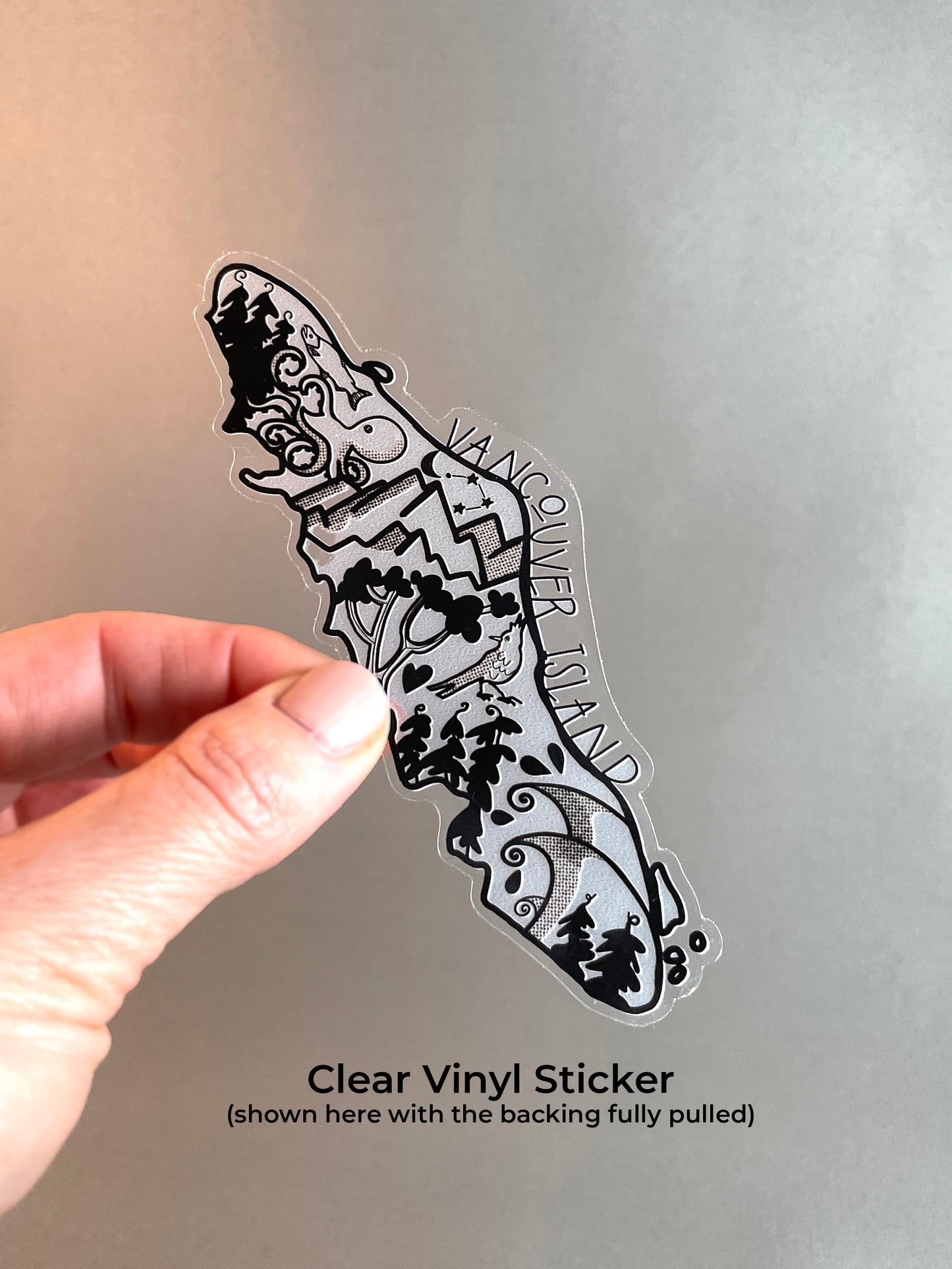 Vancouver Island Sticker, Clear Vinyl