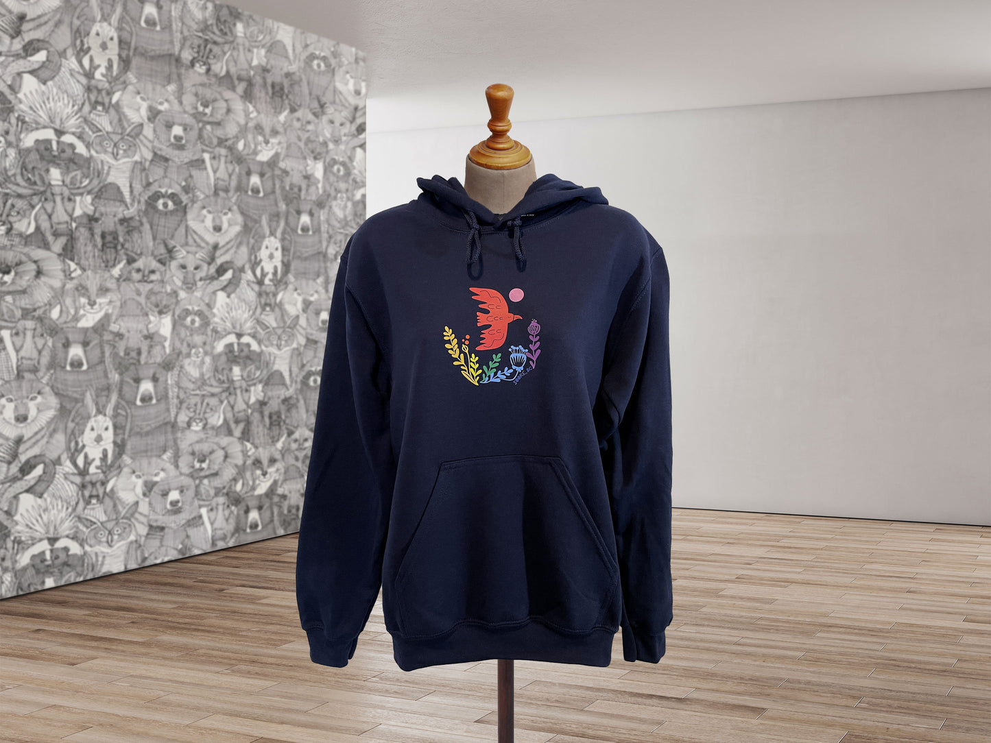 Bird Hoodie, Unisex sizing